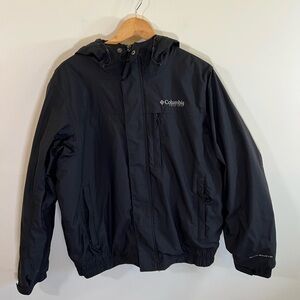 Columbia Men's Black Hooded Jacket Size Medium